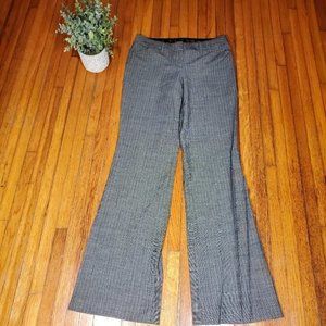 Express Editor Pants Wide Leg Trousers Grid Black White Preppy Work Office 2